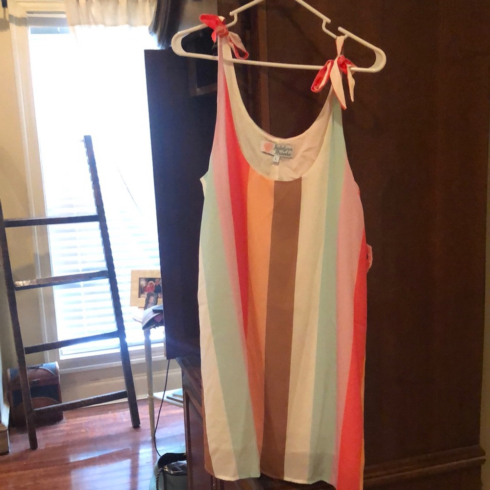 Multicolor dress! So cute! Can be worn as a swimsuit cover!